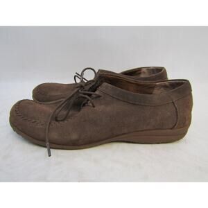 Born Womens Size 11 M Brown Suede Lace Up Mocc Toe Ankle Fashion Boots Bootie